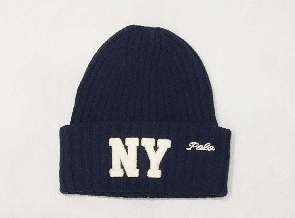 Nwt Polo Ralph Lauren Navy NY Logo Patch with Script Embroidered Skully