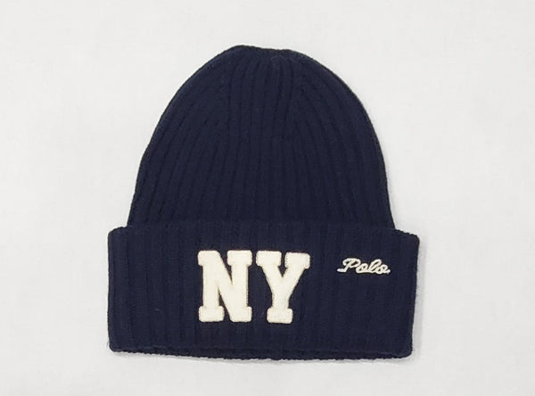 Nwt Polo Ralph Lauren Navy NY Logo Patch with Script Embroidered Skully - Unique Style