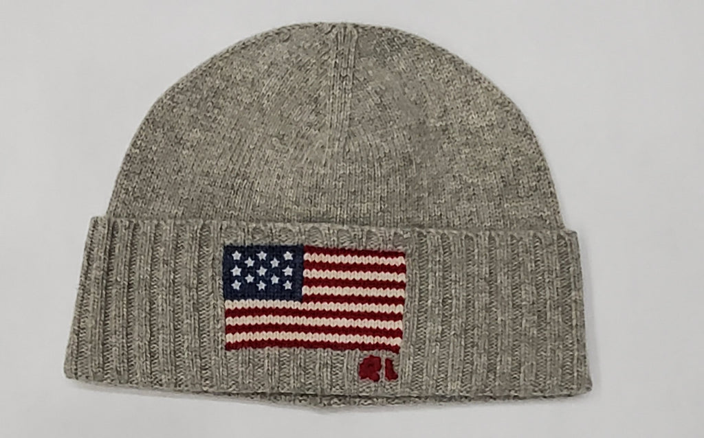 Nwt Polo Ralph Lauren Grey American Flag Skully