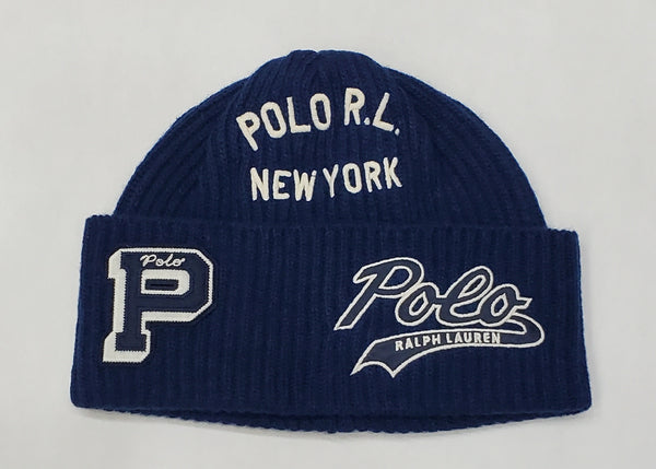 Nwt Polo Ralph Lauren Blue New York 'P' Script Patch Skully - Unique Style