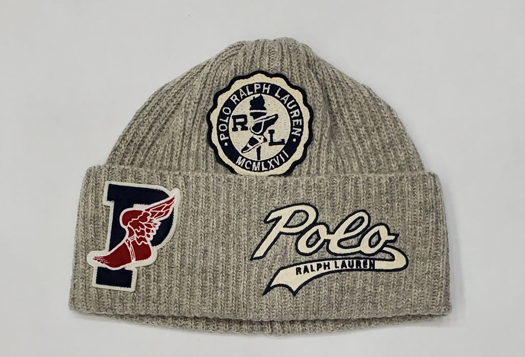 Nwt Polo Ralph Lauren Grey P-Wing Script Patch Skully