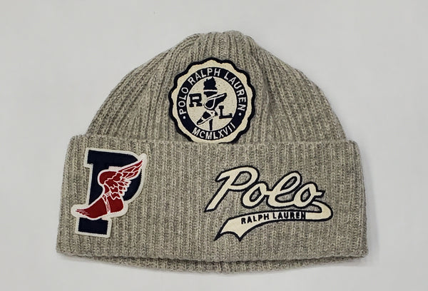 Nwt Polo Ralph Lauren Grey P-Wing Script Patch Skully - Unique Style