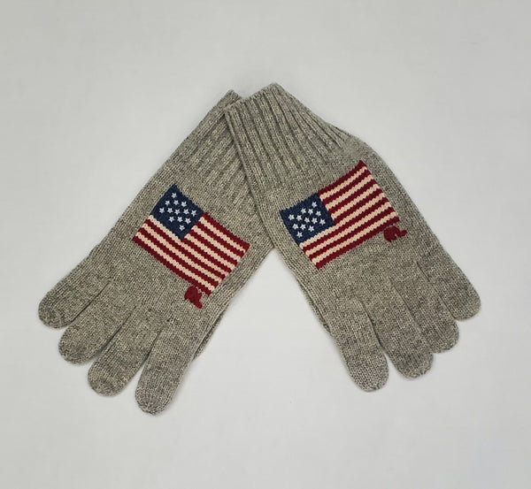 Nwt Polo Ralph Lauren Grey American Flag Gloves - Unique Style