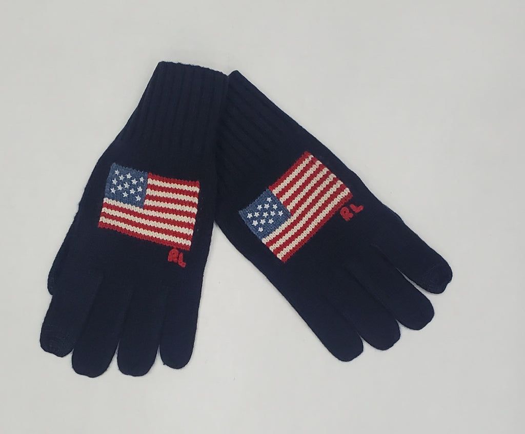 Nwt Polo Ralph Lauren Navy Blue American Flag Gloves