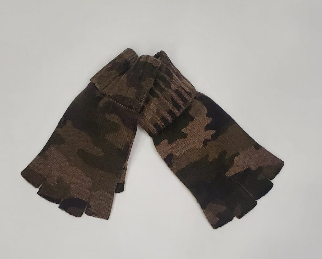 NWT Polo Ralph Lauren Camo Wool Blend Fingerless Gloves