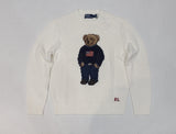Nwt Polo Ralph Lauren White Standing American Flag Teddy Bear Sweater