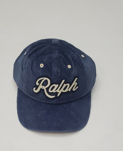 Nwt Polo Ralph Lauren Ralph Spellout Corduroy Leather Strap Back Hat