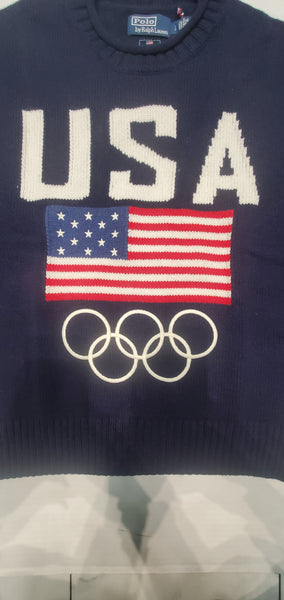 Nwt Polo Ralph Lauren Navy Blue Team USA Wool Rollneck Sweater - Unique Style