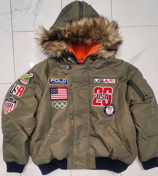 Nwt Polo Ralph Lauren Olive Team USA Olympic Down Jacket - Unique Style