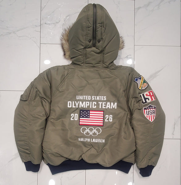 Nwt Polo Ralph Lauren Olive Team USA Olympic Down Jacket - Unique Style