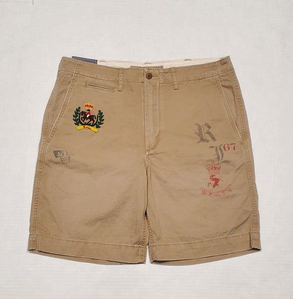 Nwt Polo Ralph Lauren Khaki Equestrian Bedford 8.5 Inch Classic Fit Shorts