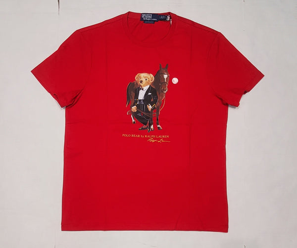Nwt Polo Ralph Lauren Red Lunar Teddy Bear Custom Slim Fit Tee - Unique Style