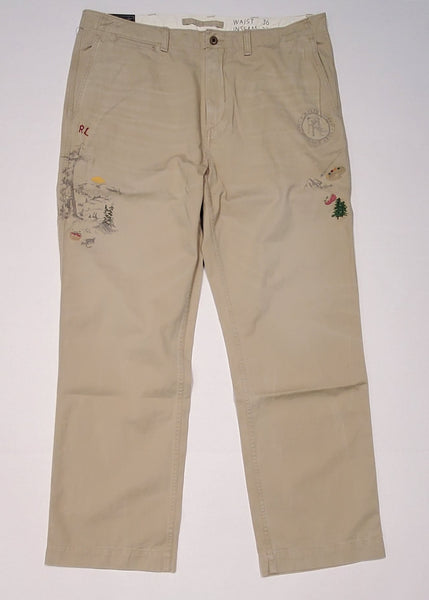 Nwt Polo Ralph Lauren Khaki Graphic Straight Fit Pants - Unique Style