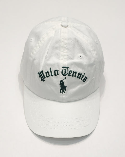 Nwt Polo Ralph Lauren White Polo Tennis Adjustable Strap Back Hat