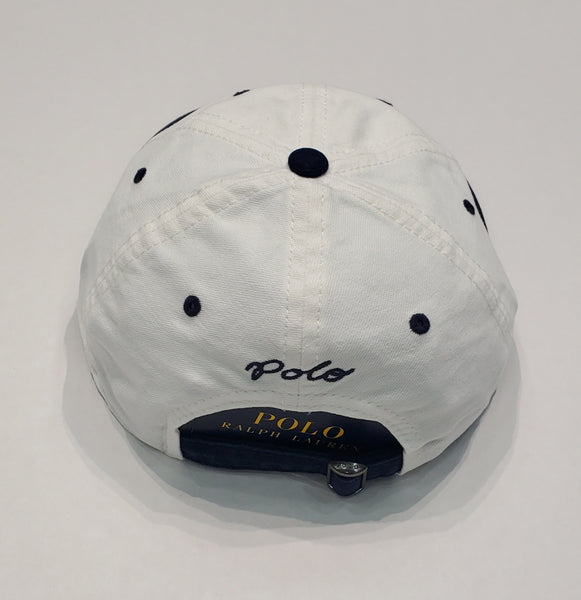 Nwt Polo Ralph Lauren White/Navy 'R' Adjustable Strap Back Hat