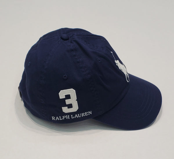 Nwt Polo Ralph Lauren Navy Big Pony # 3 Yacht Adjustable Strap Back