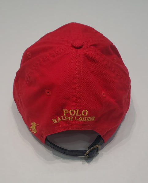 Nwt Polo Ralph Lauren Red Teddy Bear Adjustable Strap Back Hat