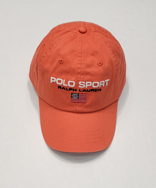 Nwt Polo Sport Spellout Orange Adjustable Strap Back Hat