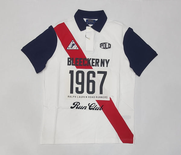 Nwt Polo Ralph Lauren White/Black/Red/Navy Bleecker NY 1967 Run Club Classic Fit Polo - Unique Style