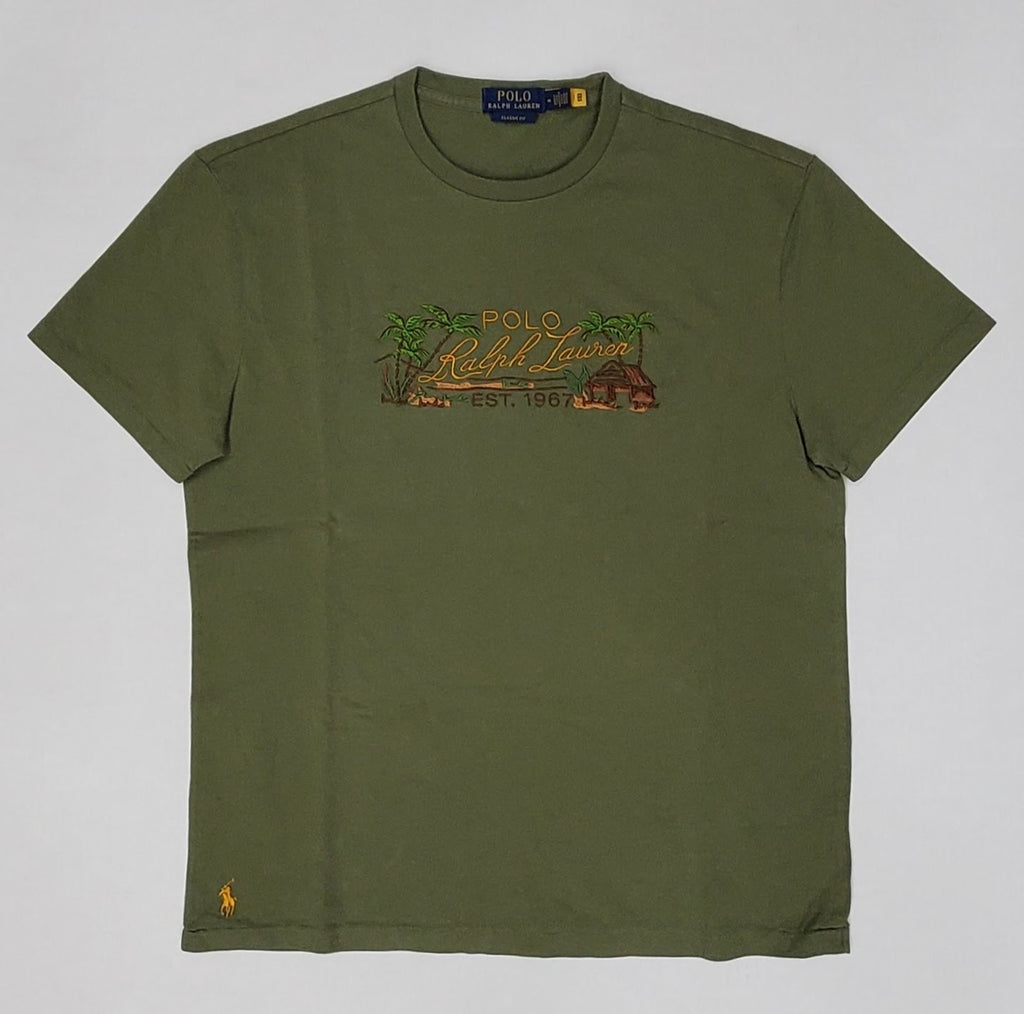 Nwt Polo Ralph Lauren Olive Tropical Est. 1967 Embroidered Classic Fit Tee