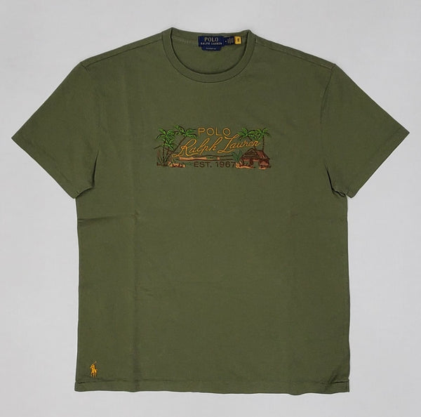Nwt Polo Ralph Lauren Olive Tropical Est. 1967 Embroidered Classic Fit Tee - Unique Style