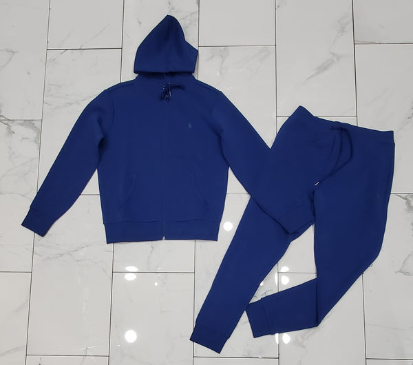 Nwt Polo Ralph Lauren Blue with Green Small Pony Double Knit Sweatsuit - Unique Style