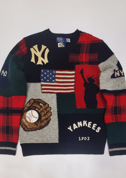 Nwt Polo Ralph Lauren Yankees Patchwork Wool Sweater - Unique Style