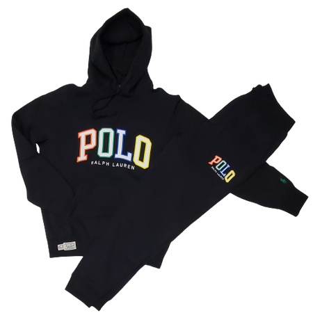 Nwt Polo Big & Tall Ralph Lauren Burgundy/Black Crest Sweatshirt with Matching Crest Joggers