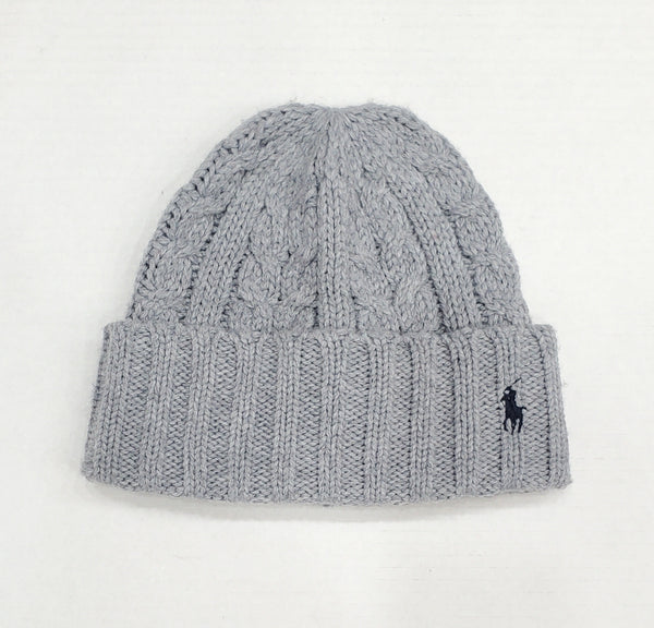 Nwt Polo Ralph Lauren Light Grey Cable Small Pony Skully - Unique Style