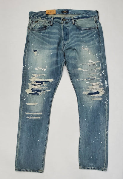 Nwt Polo Ralph Lauren Sullivan Slim Paint Ripped Jeans - Unique Style