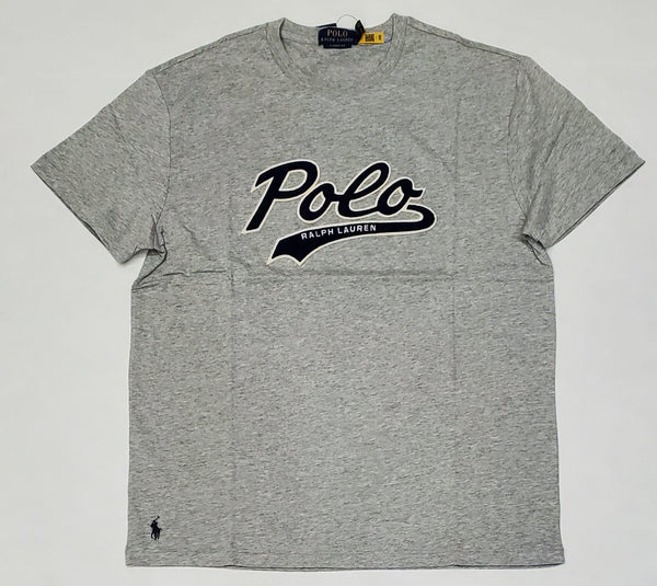 Nwt Polo Ralph Lauren Grey Script Patch Classic Fit Tee - Unique Style