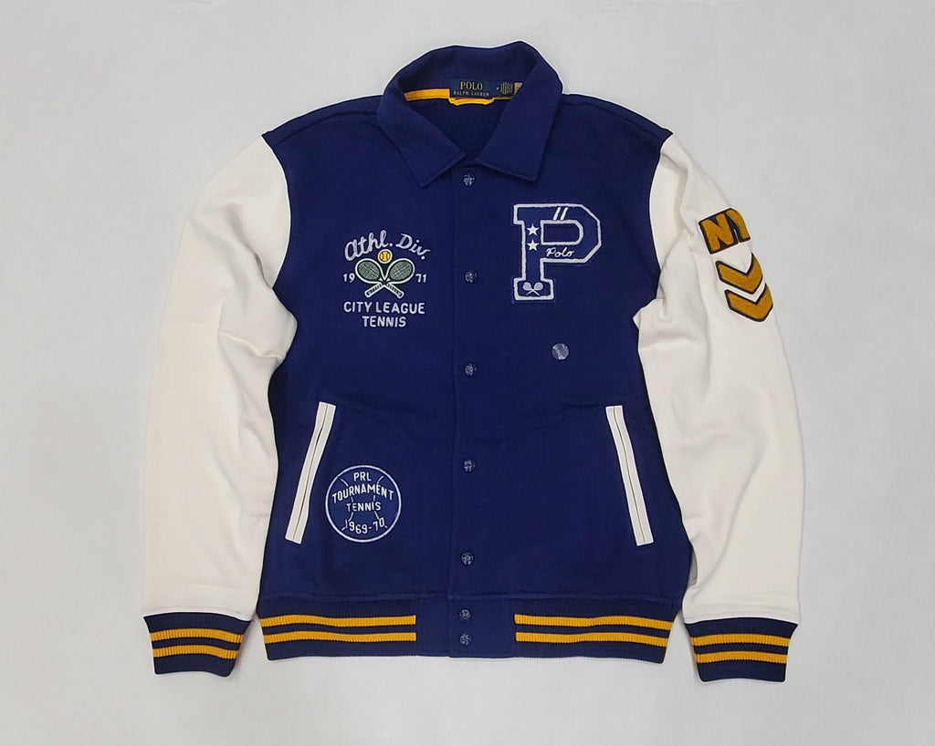 Nwt Polo Ralph Lauren Navy/Cream Tennis 'P' RL Athl Div Baseball Jacket
