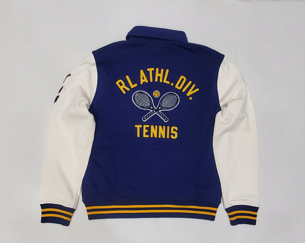 Nwt Polo Ralph Lauren Navy/Cream Tennis 'P' RL Athl Div Baseball Jacket - Unique Style