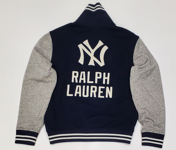 Nwt Polo Ralph Lauren Navy/Grey Yankees Baseball Jacket - Unique Style