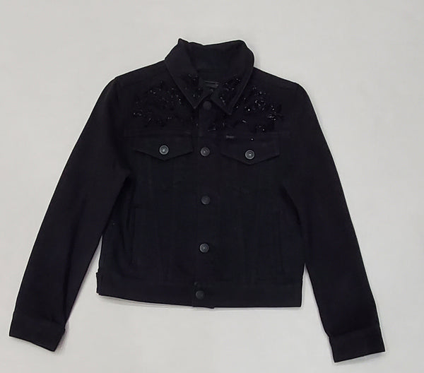 Polo Ralph Lauren Girls Black Beads Denim Jacket (7-16) - Unique Style