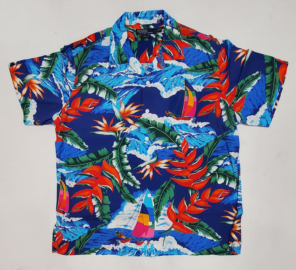 Nwt Polo Ralph Lauren Big & Tropical Allover Print Short Sleeve Button Down