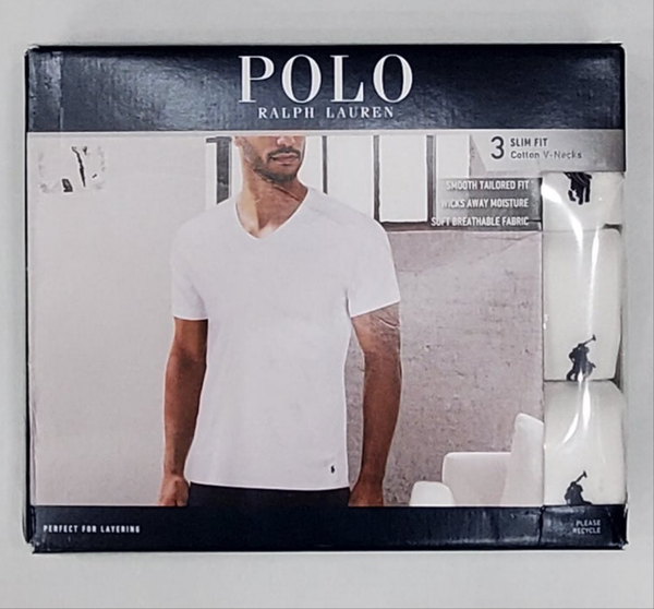 Polo Ralph Lauren Slim Fit 3 Pack V-Neck Tee - Unique Style