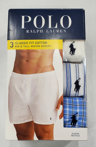 Polo Ralph Lauren Big and Tall Classic Fit 3 Pack Woven Striped Boxers - Unique Style
