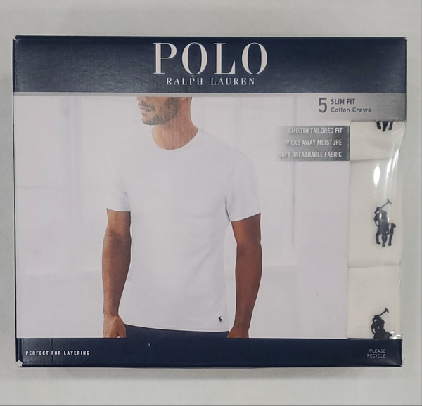 Polo Ralph Lauren Slim Fit 5 Pack Crew Neck Tee - Unique Style
