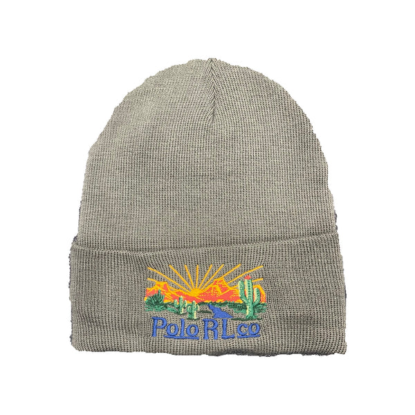 Polo Ralph Lauren olive Southwestern desert patch skully hat with skull design, front view showing patch details and branding.