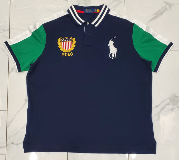 Nwt Polo Ralph Lauren Green/Navy Shield Classic Fit Polo - Unique Style