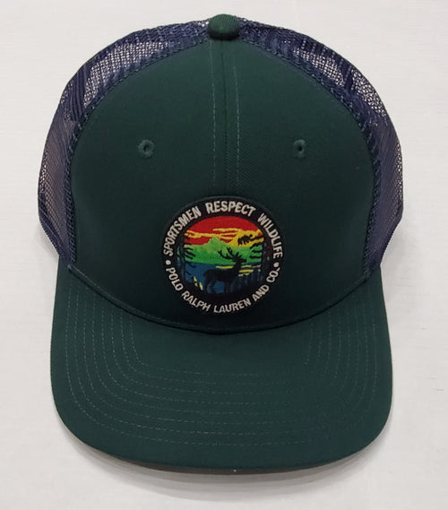 Nwt Polo Ralph Lauren Green/Navy Sportsman Respect Wild Life Trucker Hat - Unique Style