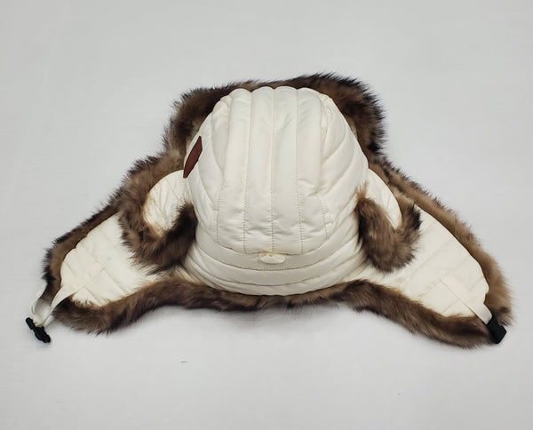 Nwt Polo Ralph Lauren Polo Ralph Lauren Cream Quilted Lamb Shearling Fur Hat - Unique Style