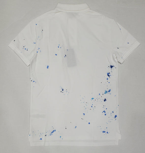 Nwt Polo Ralph White Big Pony Splatter Paint Custom Fit Polo - Unique Style
