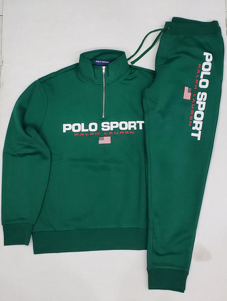Nwt Polo Ralph Lauren Grey Spellout Logo Fleece Sweatsuit