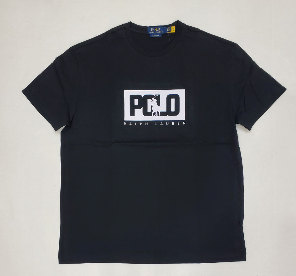 Nwt Polo Ralph Lauren Black/White Big Pony Spellout Classic Fit Tee