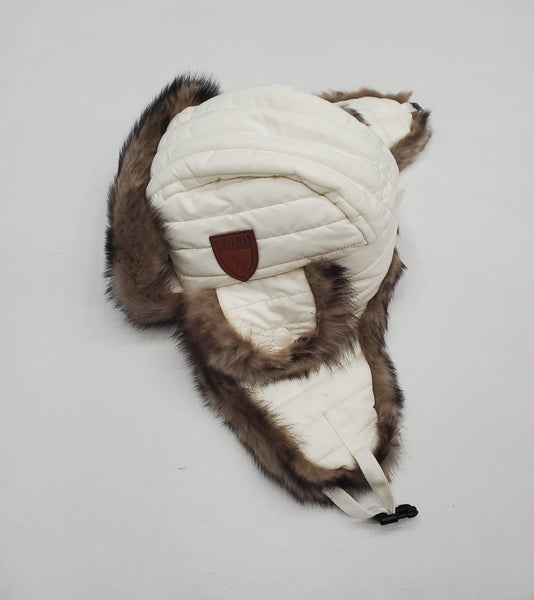 Nwt Polo Ralph Lauren Polo Ralph Lauren Cream Quilted Lamb Shearling Fur Hat - Unique Style