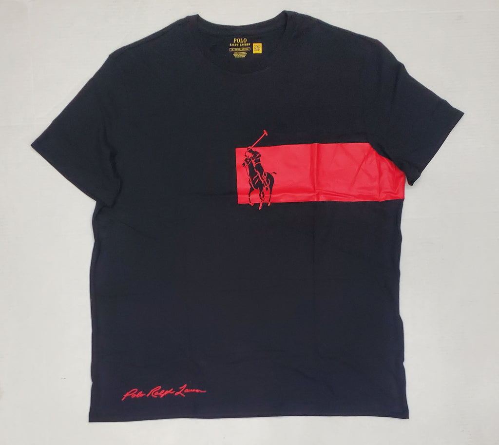 Nwt Polo Ralph Lauren Black/Red Big Pony Tee