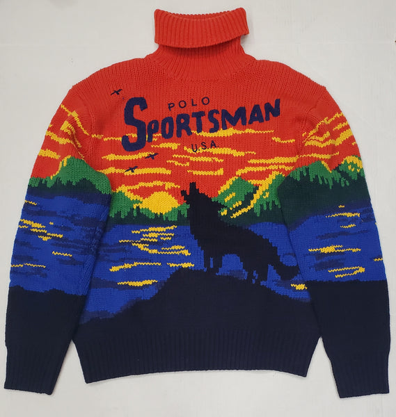 Nwt Polo Ralph Lauren Orange Sportsman Turtleneck Sweater - Unique Style