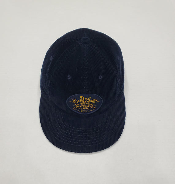 Nwt Polo Ralph Lauren Navy Corduroy New York Patch Adjustable Hat - Unique Style